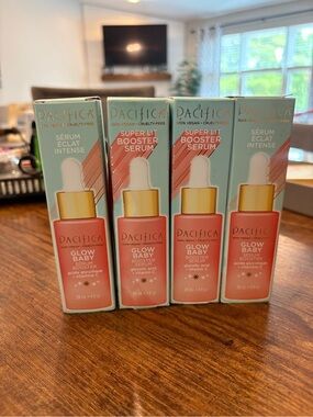 Pacifica Glow Baby Super Lit Booster Serum - Coral Pink with Gold Cap